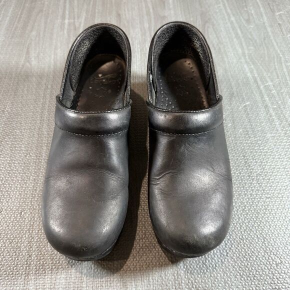 Dansko Womens Professional Clog Size 38 US 7.5 Black Leather Nursing Shoe - Picture 1 of 7